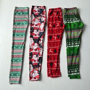 4 pairs of ugly Christmas leggings